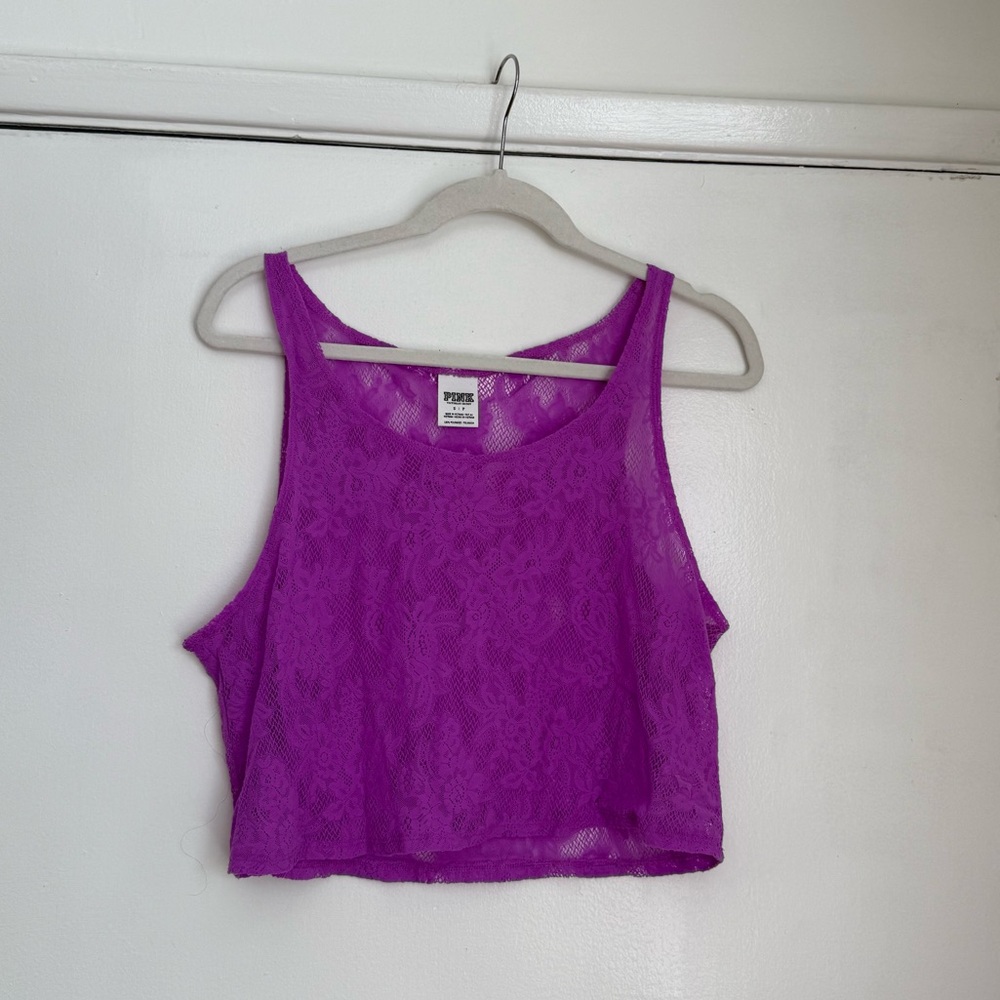 PINK Lace Tank Top